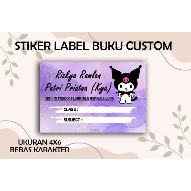 

stiker buku/label buku costum (isi 55pcs)