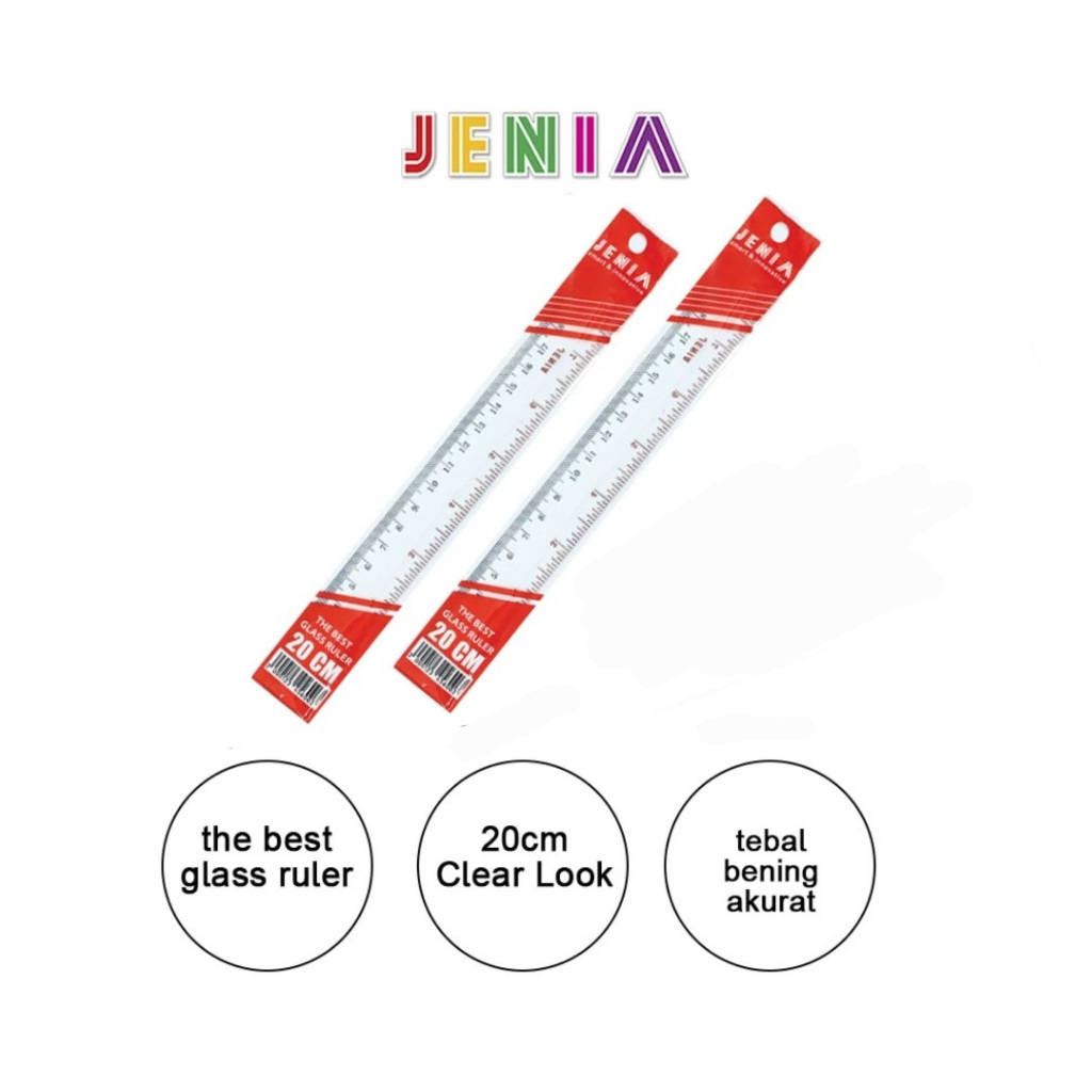 

Penggaris Bening Transparant Jenia Ruler 20cm