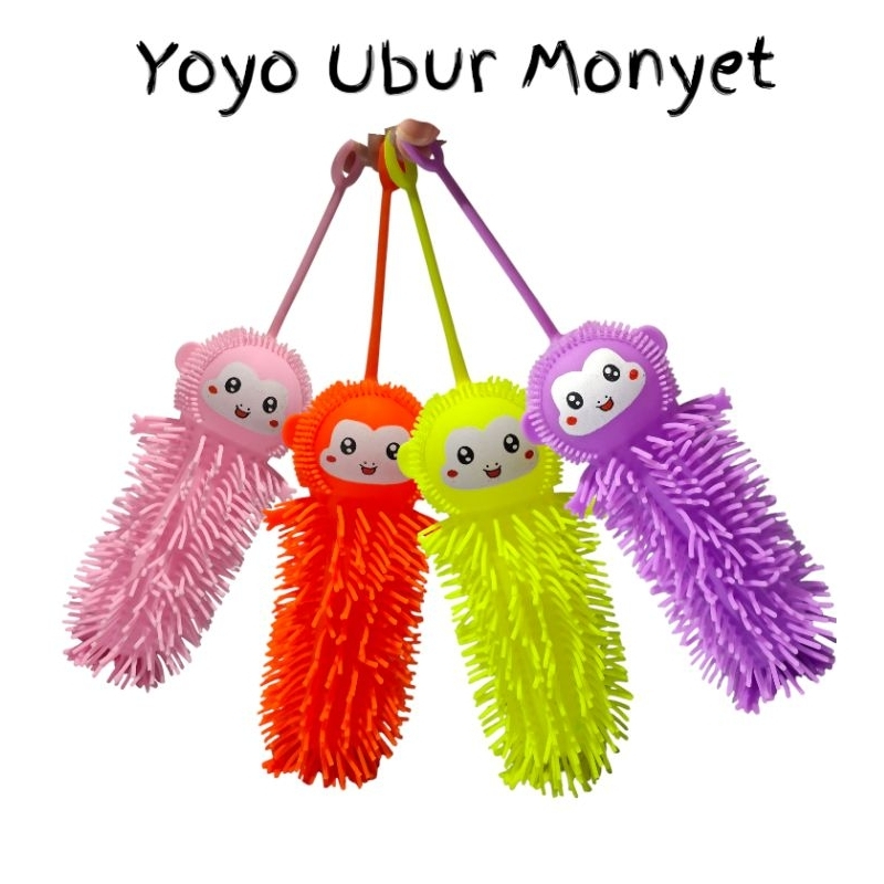 Mainan Anak Yoyo Monyet Lampu Karet / Mainan Anak Yoyo Monkey Squishy Karet Lampu