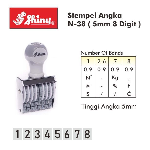 

Stempel Shiny N-38 / 5mm 8 Digit / Manual