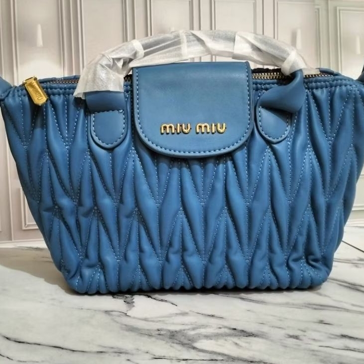 TOTEBAG WANITA/ HAND BAG WANITA/ SLING BAG WANITA/ Tas Tangan MiU Miu/ TAS SELEMPANG MIU MIU BIRU