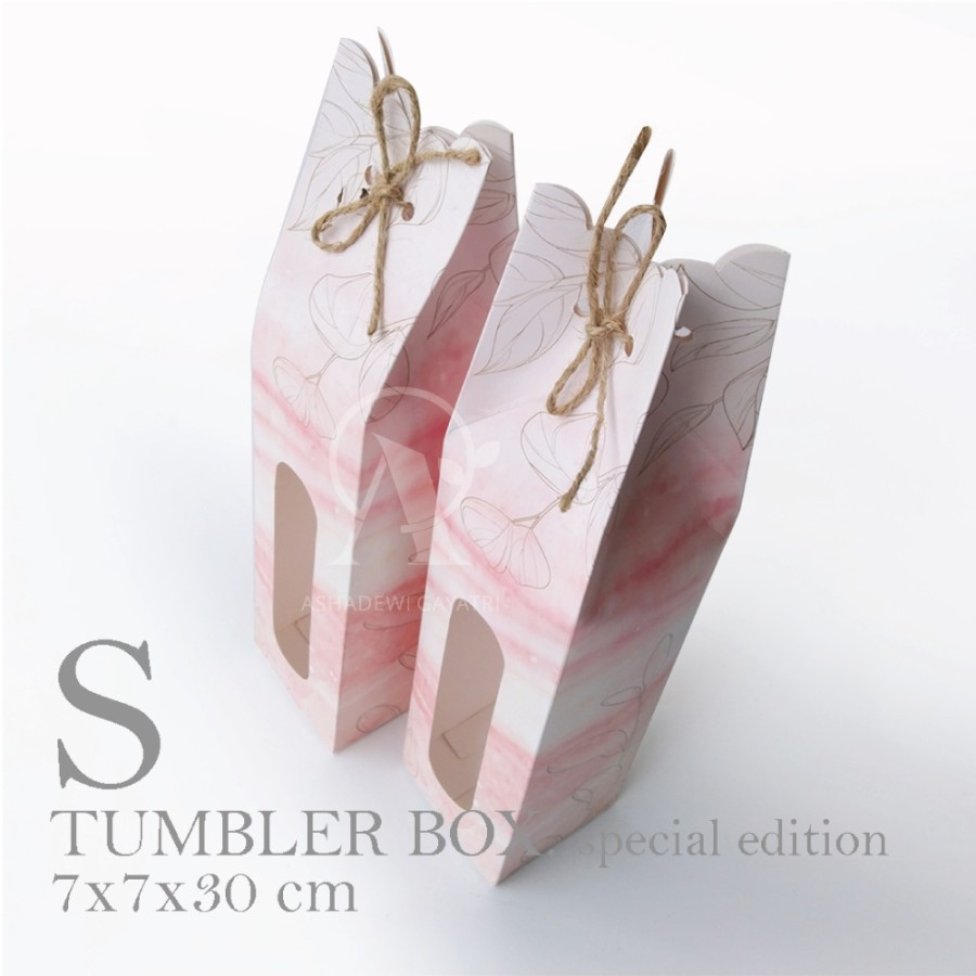 

10 Pcs Tumbler Box Packaging Souvenir Botol Material Ivory 270gr Ukuran 7x7x30cm