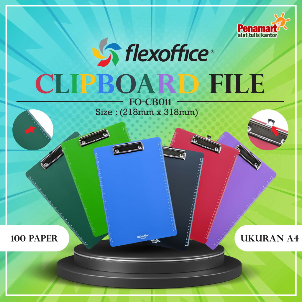

FLEXOFFICE - Papan Clipboard File FO-CB011 Ukuran A4 (FO-905)