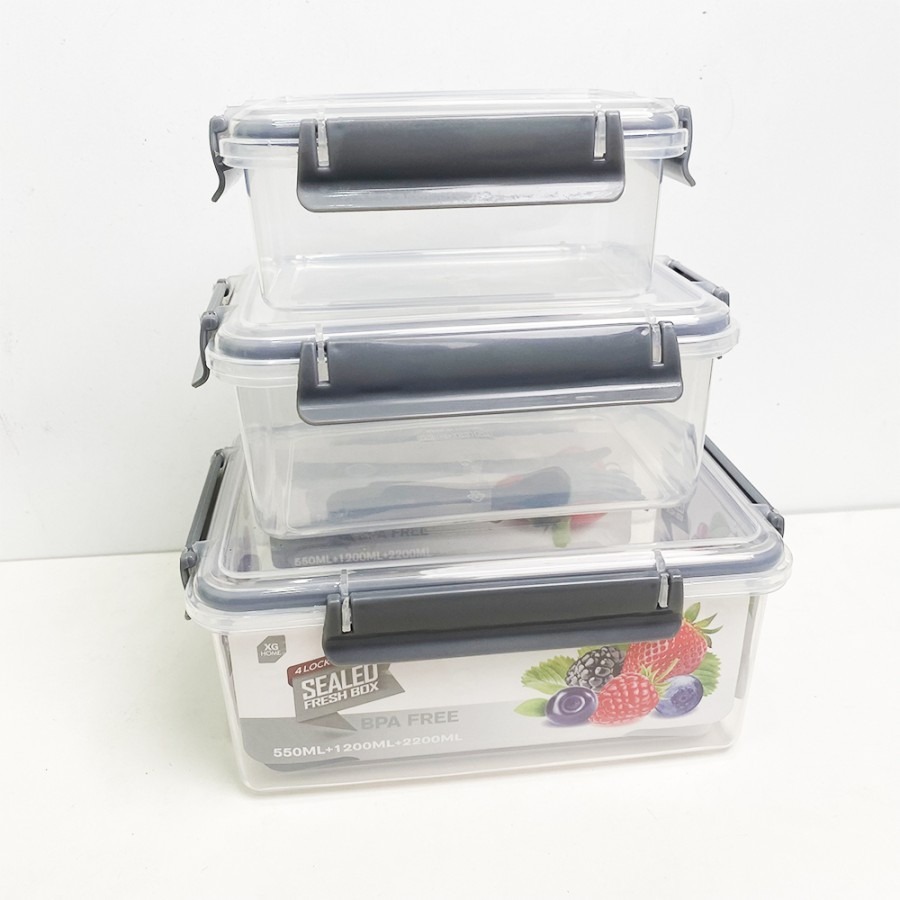 FOOD PREP BOX PLASTIK TEMPAT PENYIMPANAN MAKANAN KULKAS JAR KONTAINER BUAH SAYUR SALAD BPA FREE