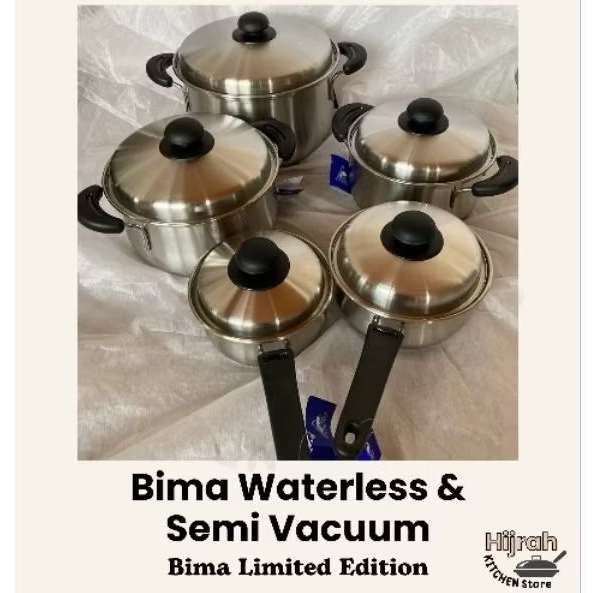 Bima Waterless & Semi Vacuum Tech Panci Saucepan SS304 Bima Stainless Steel