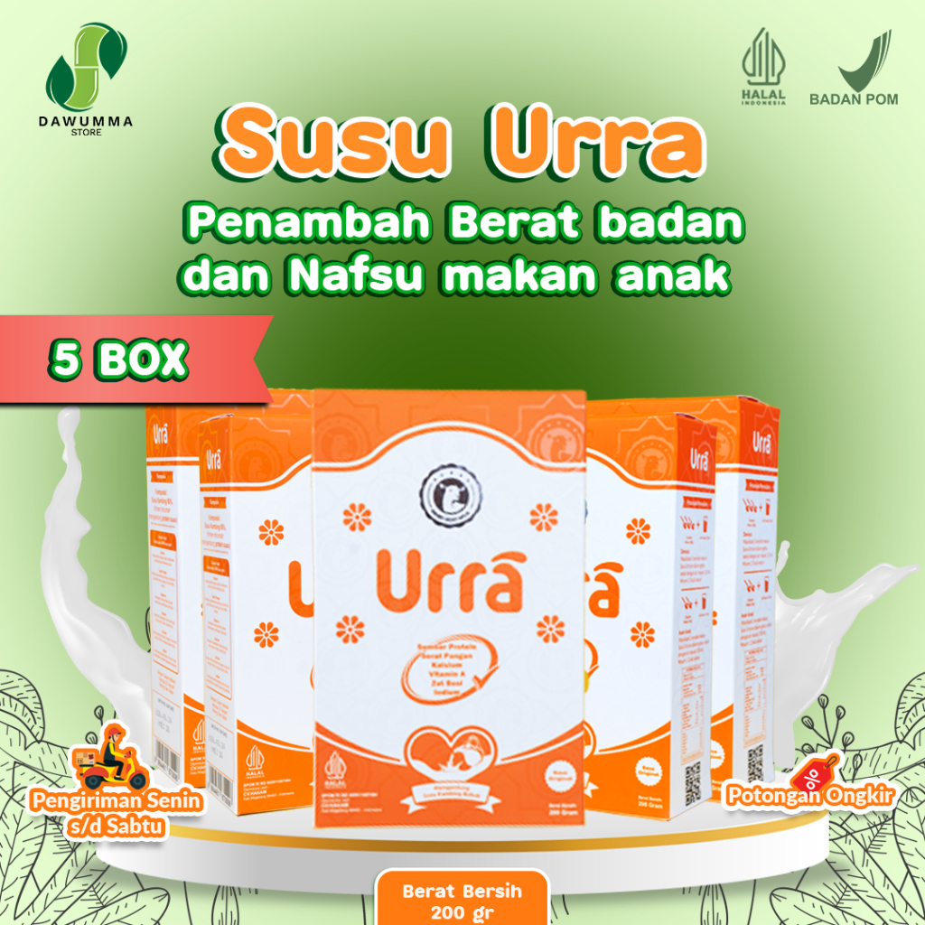 

Urra Susu Kambing Saanen Susu Penambah Berat Badan Anak dan Penambah Tinggi Badan anak - 5 Box