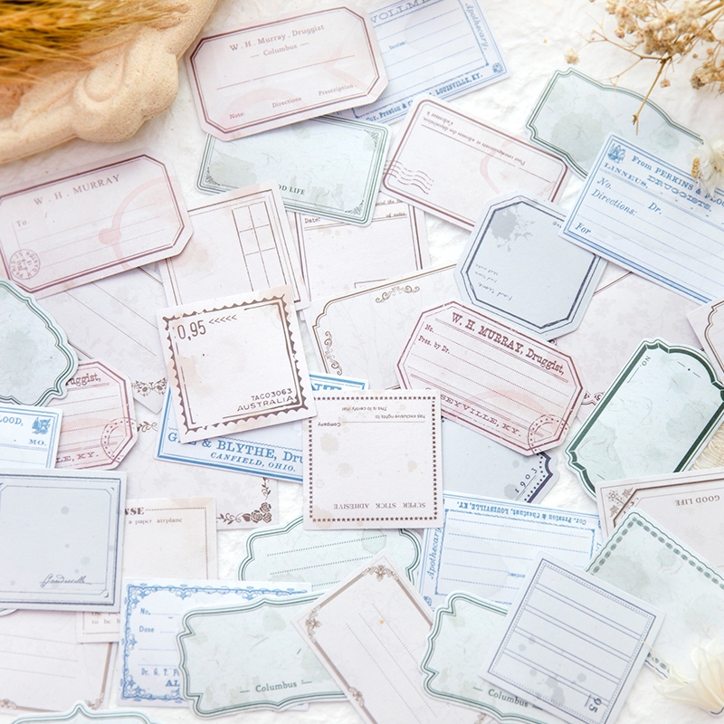 

30pcs Stiker Seri Kehidupan Yang Lambat Dekorasi Buku Pegangan Retro Sederhana Stiker Perekat Diy Journal Scrapbook