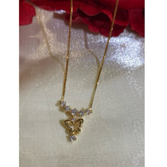 kalung love permata kadar emas 8 karat