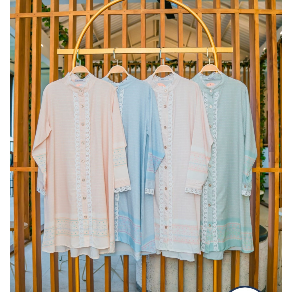 REAL PICT long tunik tunic silk silky premium motif printing terbaru BY Adeva