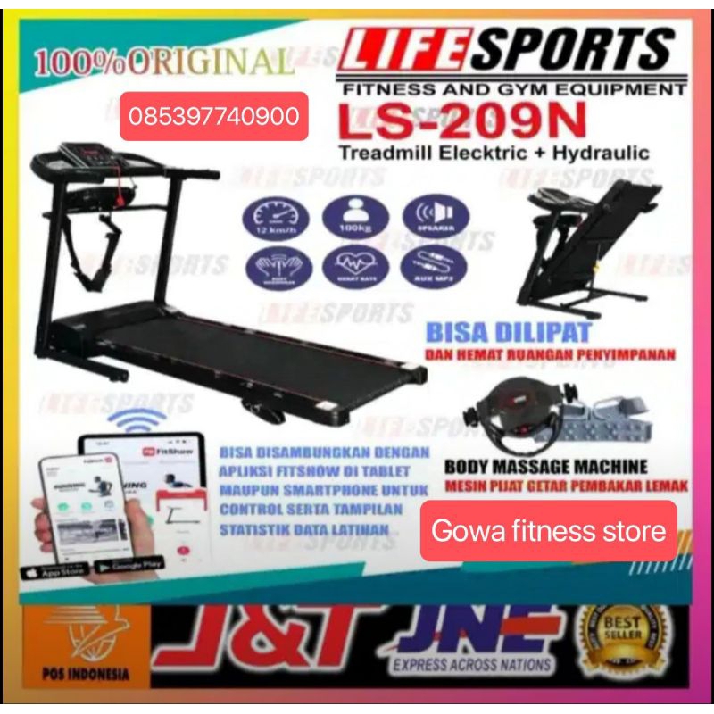 TREADMILL ELEKTRIK  LIFE SPORT LS-209 N  Hidrolik