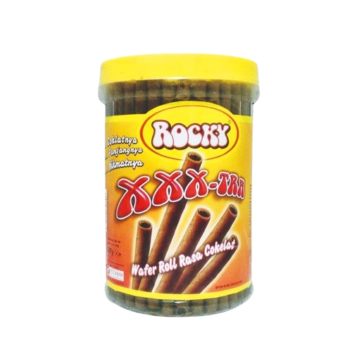 

ROCKY Wafer Roll Chocolate XXX-Tra Kemasan Timba 630 gr