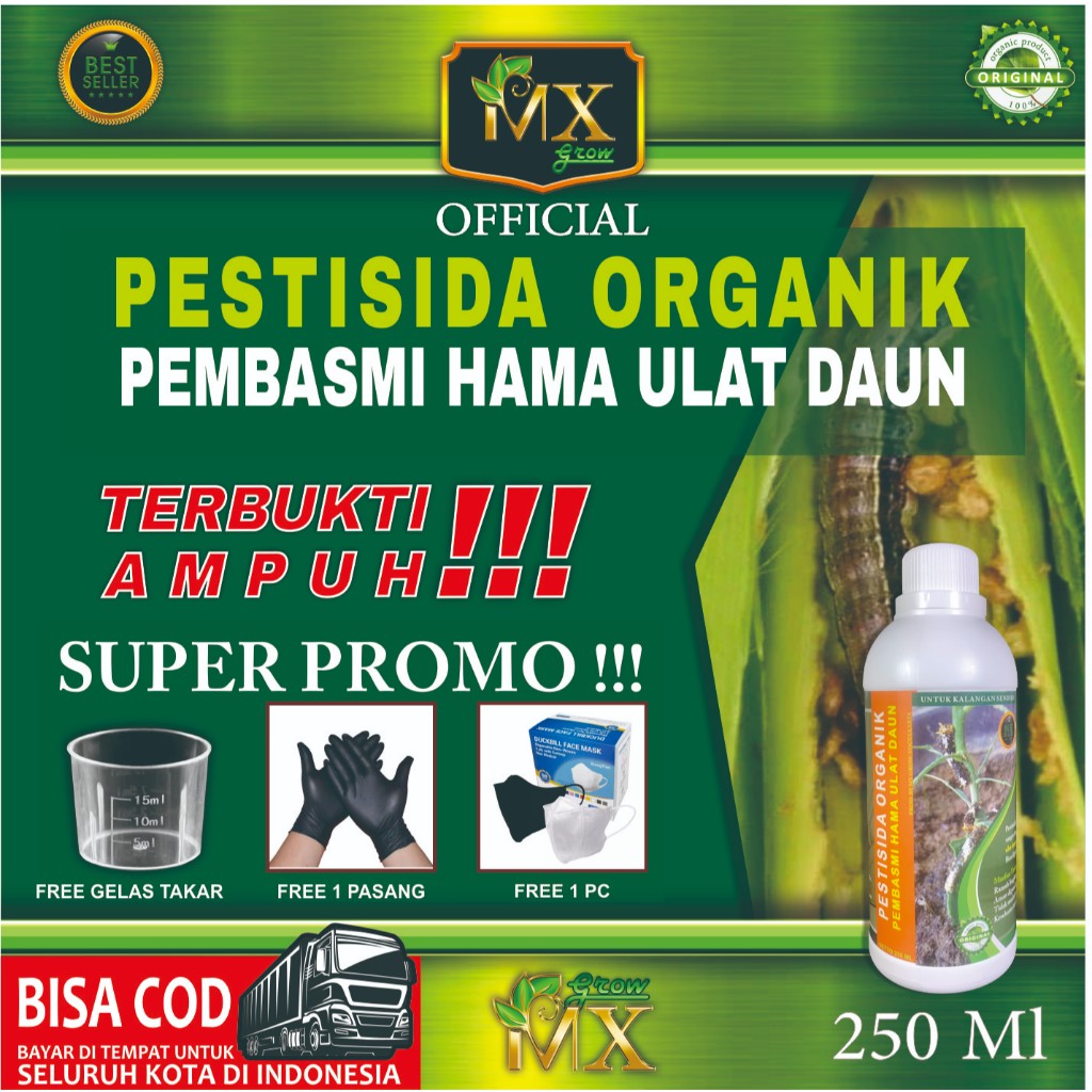 Pestisida Organik Pembasmi HAMA ULAT DAUN  500 ml / Pembasmi Hama Ulat Daun / Pestisida Nabati Sempr