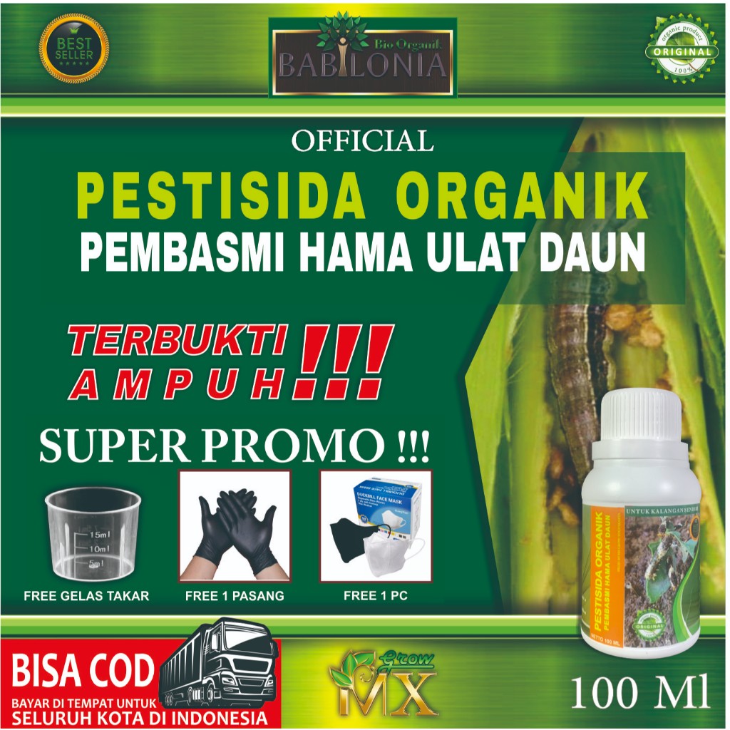 Pestisida Organik Pembasmi HAMA ULAT DAUN  100 ml / Pembasmi Hama Ulat Daun / Pestisida Organik / Ob