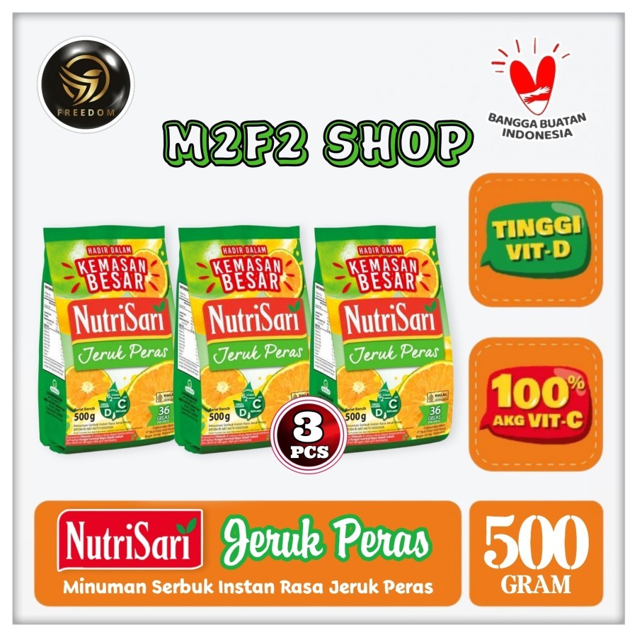 

NutriSari Minuman Serbuk Jeruk Peras Refill - 500 gr (Kemasan 3 Pcs)