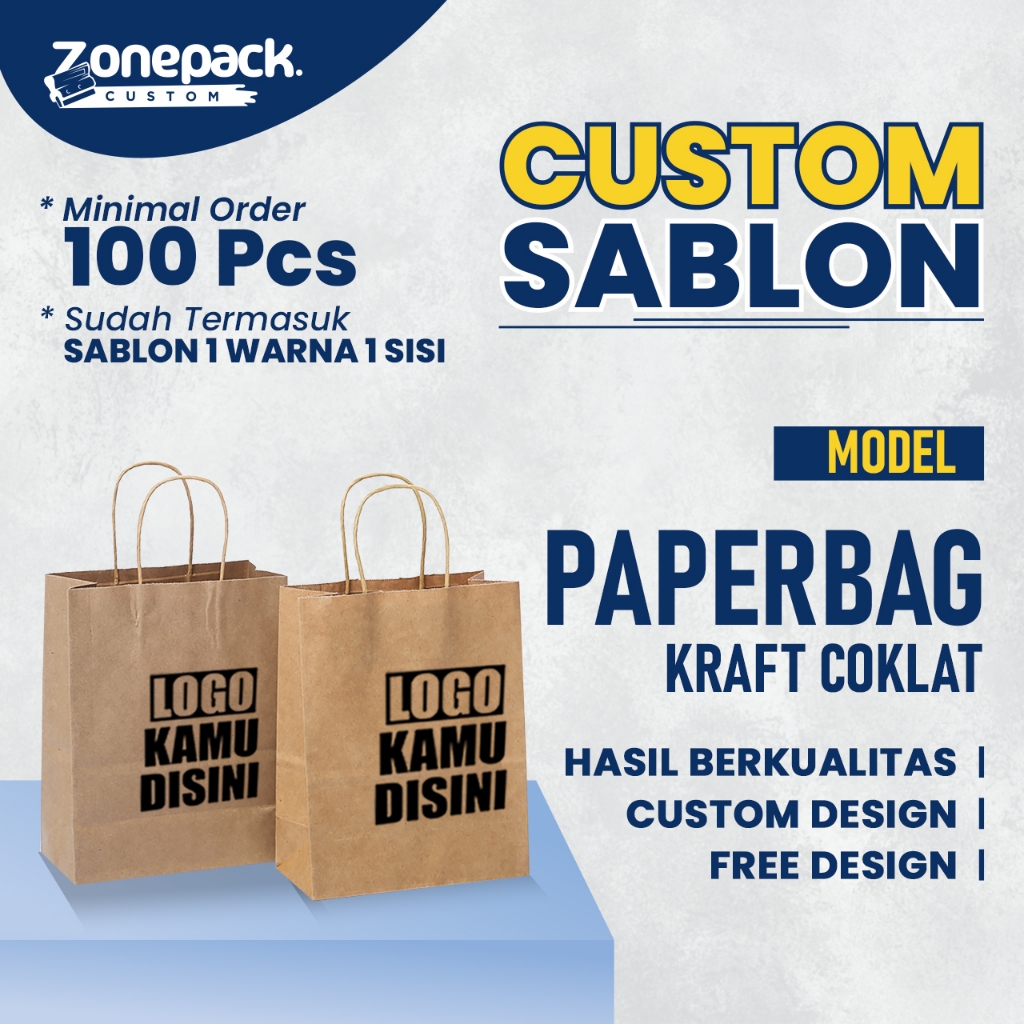

Sablon Paperbag Polos | Sablon 1 Warna 1 Sisi Tas Kertas Polos Kraft Coklat | Paperbag Shopping Bag