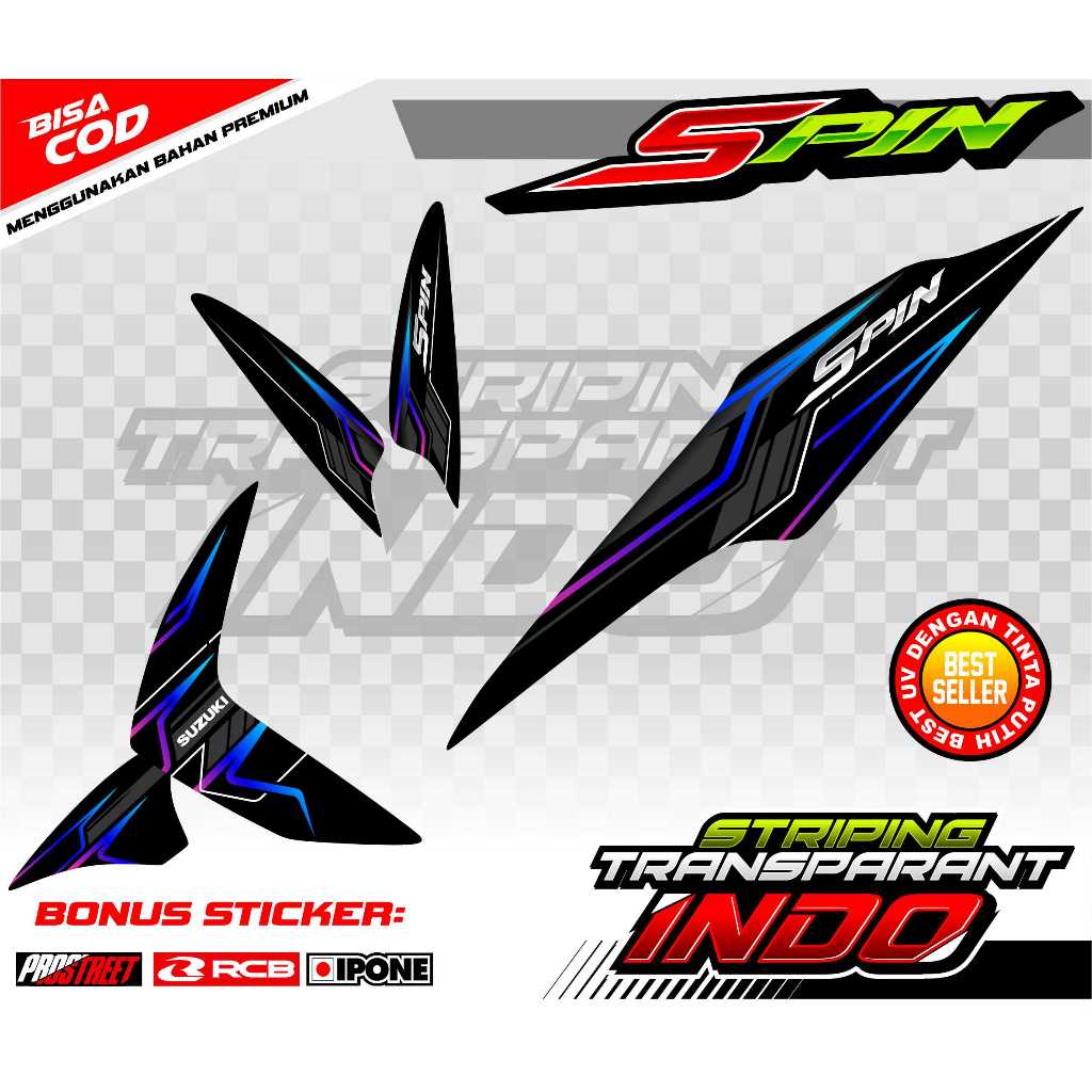 STRIPING VARIASI SUZUKI SPIN / STICKER LIST VARIASI MOTOR SUZUKI SPIN