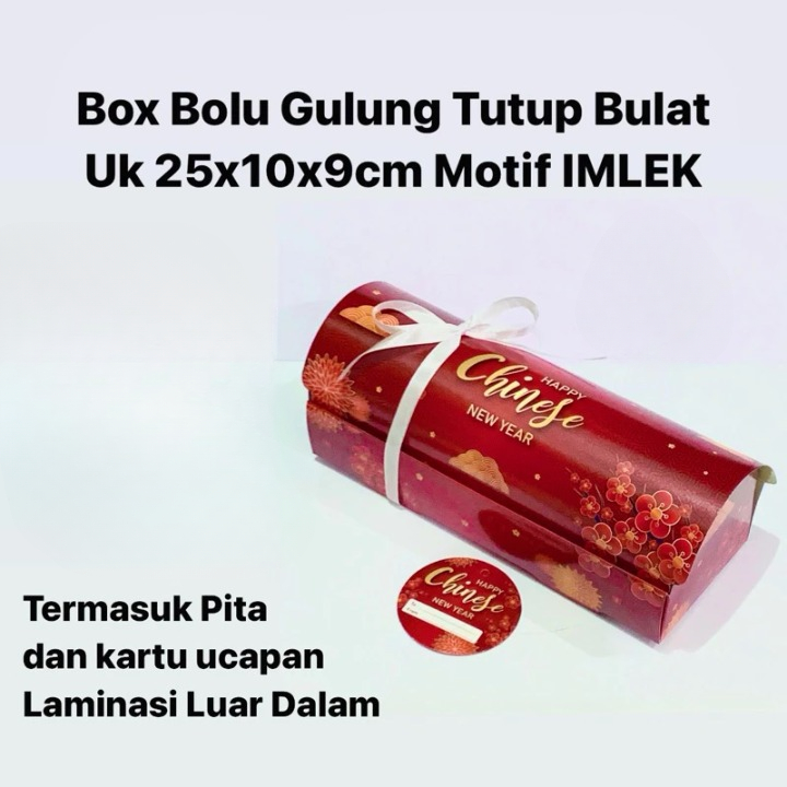 

Box Bolu Gulung Tutup Bulat Motif Imlek 25x10x9 cm