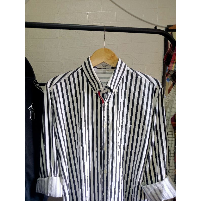 kemeja TOM BROWNE salur hitam