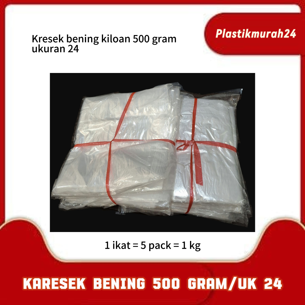 Kresek Bening 500gr / Kresek Bening Ukuran 24 / Kresek Bening kiloan / Kantong plastik bening