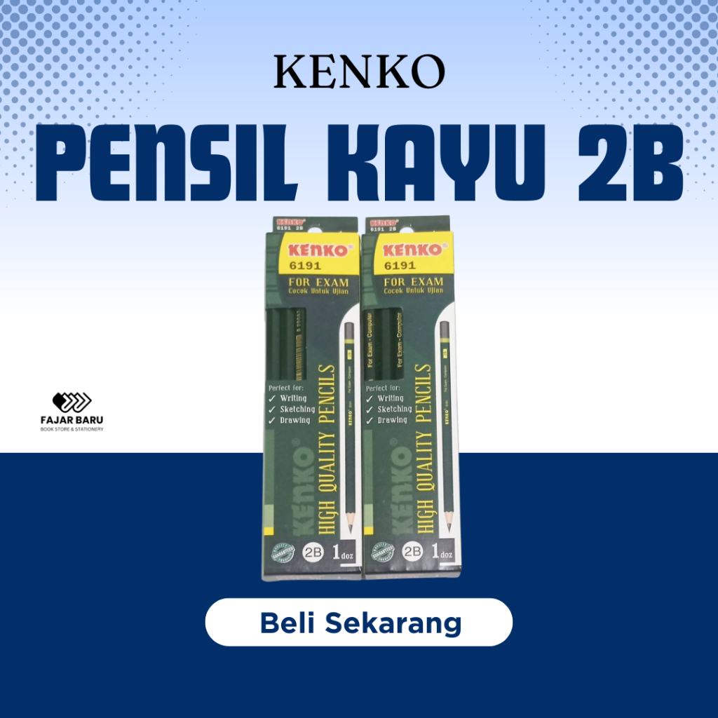 

[ LUSIN ] PENSIL KAYU KENKO 2B (12 PCS) / PENSIL UJIAN 2B