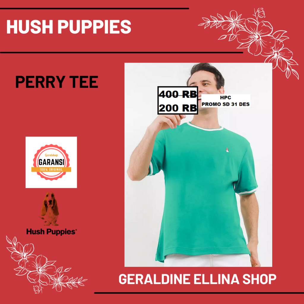 Kaos hush puppies pria laki laki men original sale seri PERRY TEE