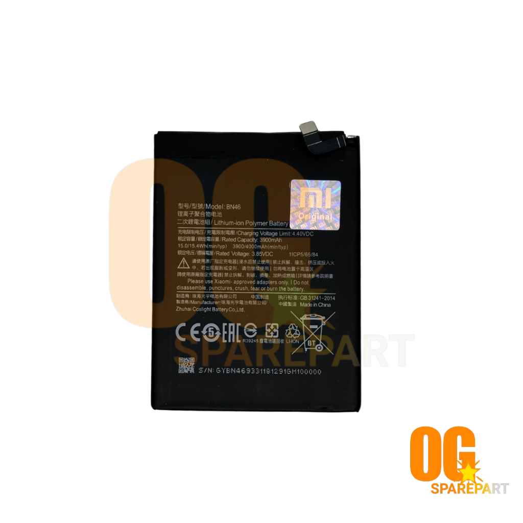 Baterai Battery Batre Xiaomi Redmi NOTE 8 / REDMI 7 / REDMI NOTE 6 BN46 ORIGINAL