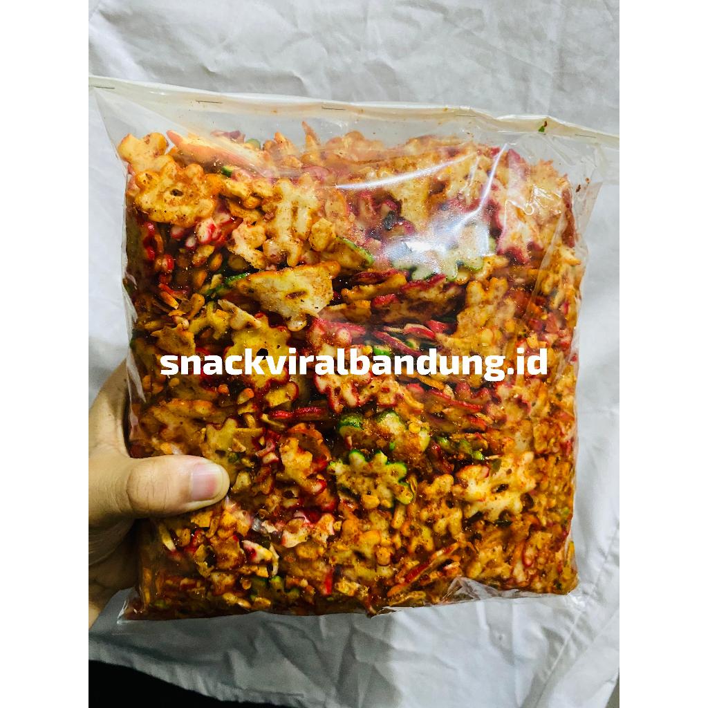 

seblak kering kerupuk bintang pedas daun jeruk/sebring kerupuk bintang enak gurih bumbu melimpah/kerupuk seblak pedas