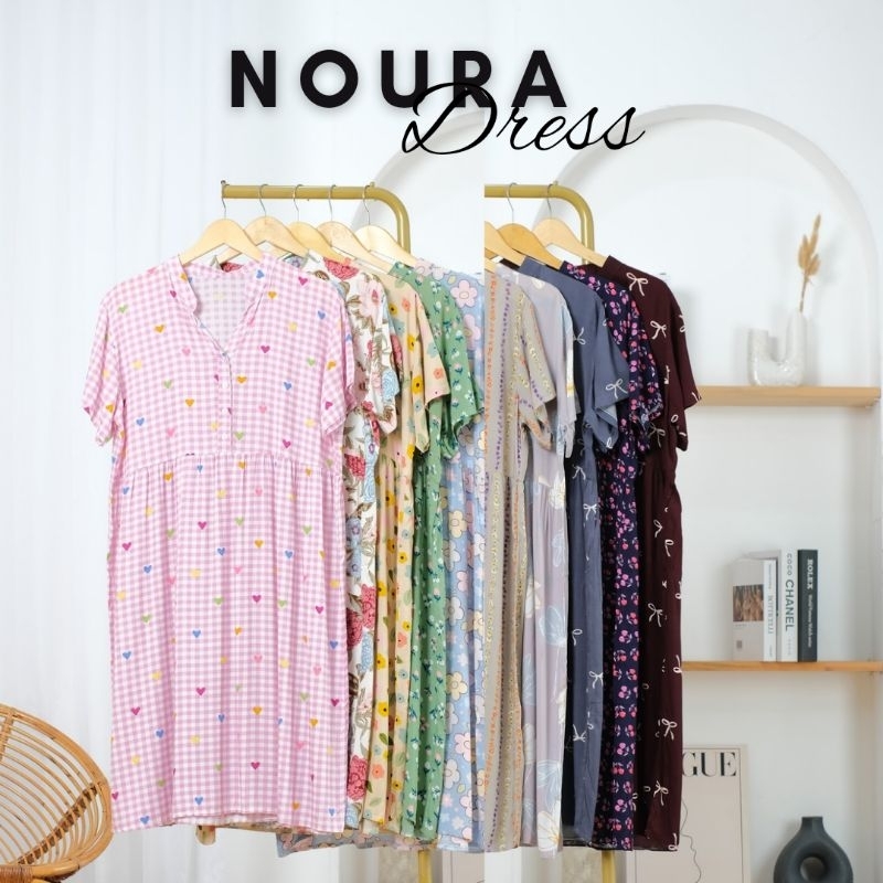 NOURA DRESS DASTER KATUN RAYON ADEM LD 110 KANCING DEPAN AKTIF BUMIL BUSUI FRIENDLY | SAFURA | NOWAA