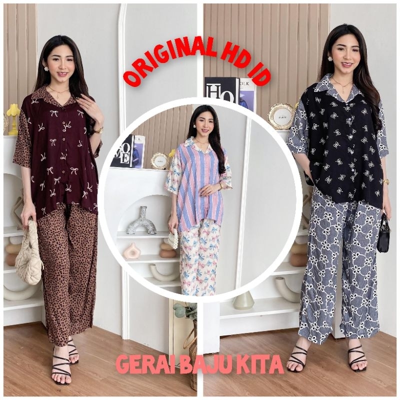 NONA SET/SETELAN TANGAN PENDEK CELANA PANJANG/SET PIYAMA TANGAN PENDEK/PIYAMA SET RAYON PREMIUM/ONES