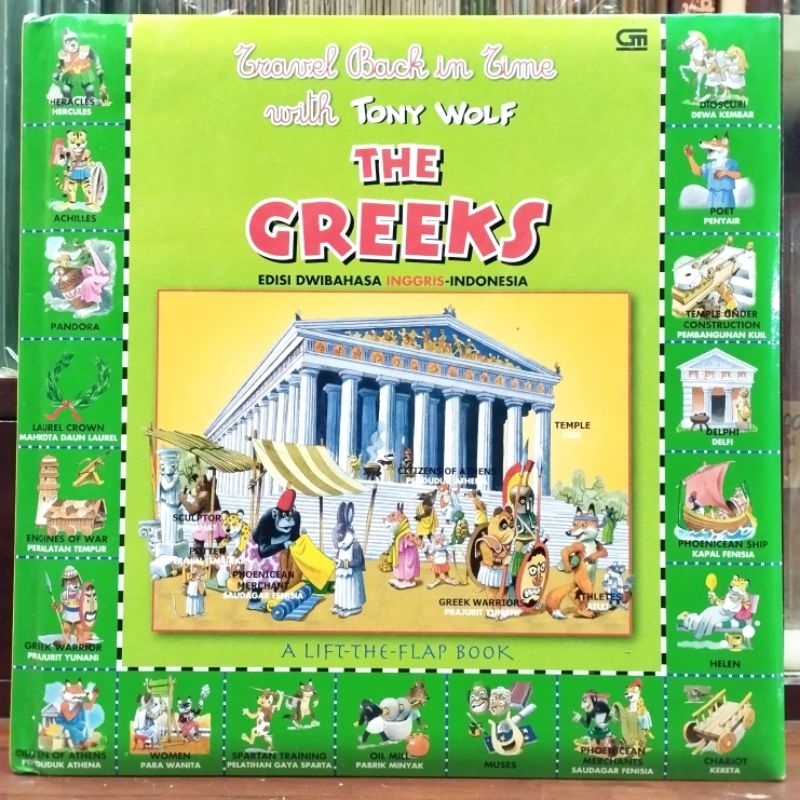 Buku Anak Travel Back in Time with Tony Wolf The Greeks - Flap Book