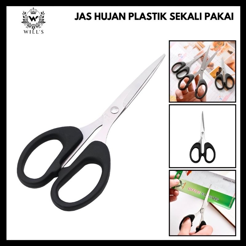 

KITCHENWARE Gunting Serbaguna Kertas Kain Plastik Dapur Daun Benang Emigo Besar Sedang Kecil Multifungsi Gagang Hitam Bahan Stainless Steel ATK