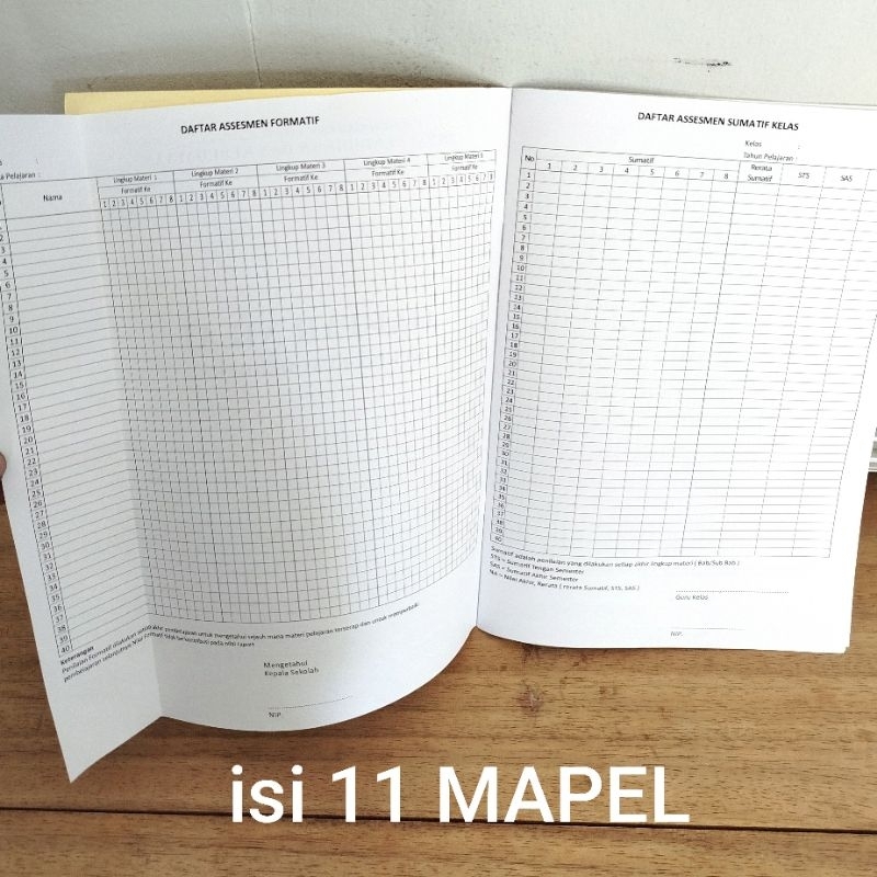 

Buku Daftar Nilai Kurmer A4 40 siswa 11 mapel