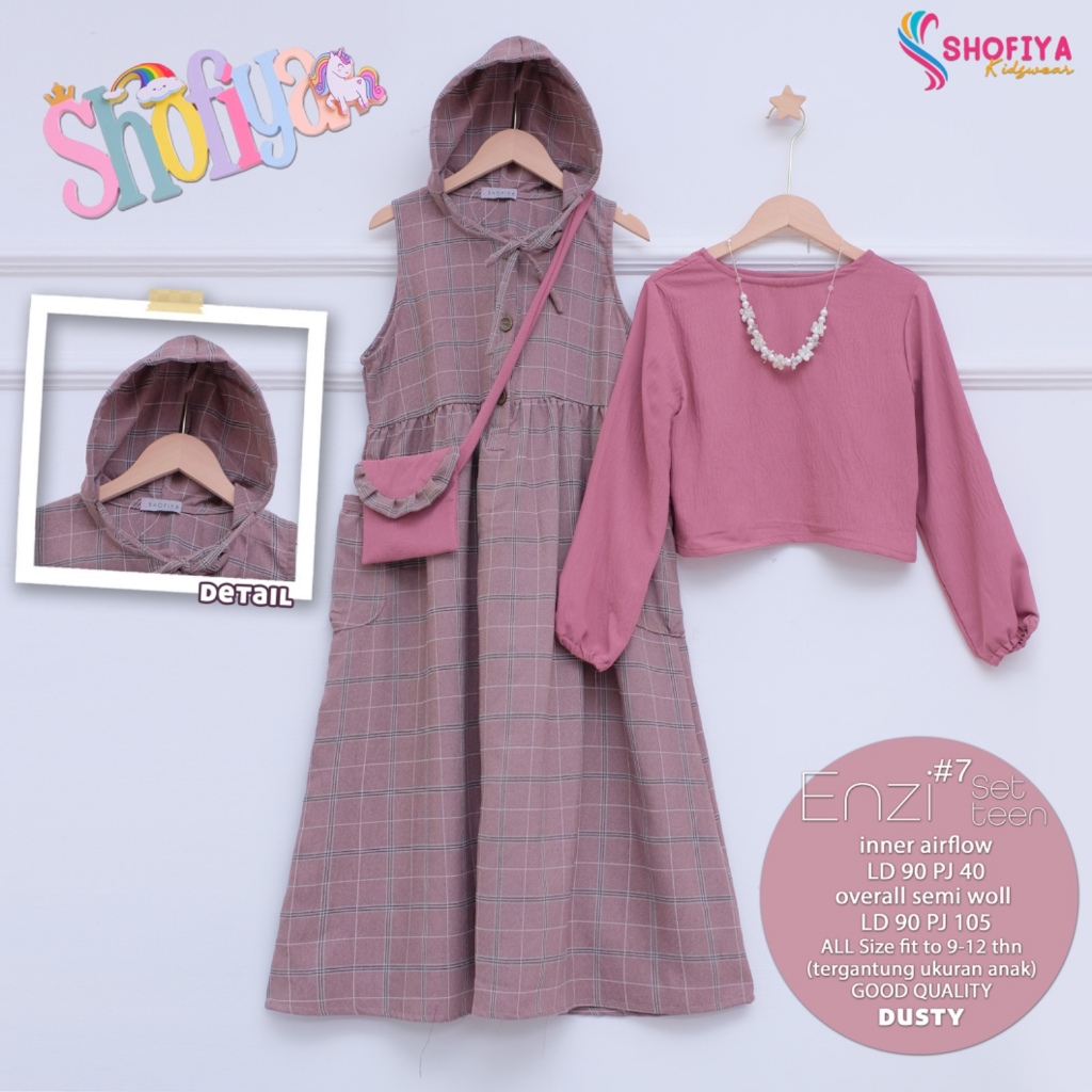 free tas gamis set anak perempuan 9-12 tahun enzi set teen ori shofiya kids