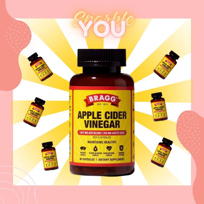 

[100% ORI USA] Bragg Apple Cider Vinegar Maintains Healthy 90 Capsules