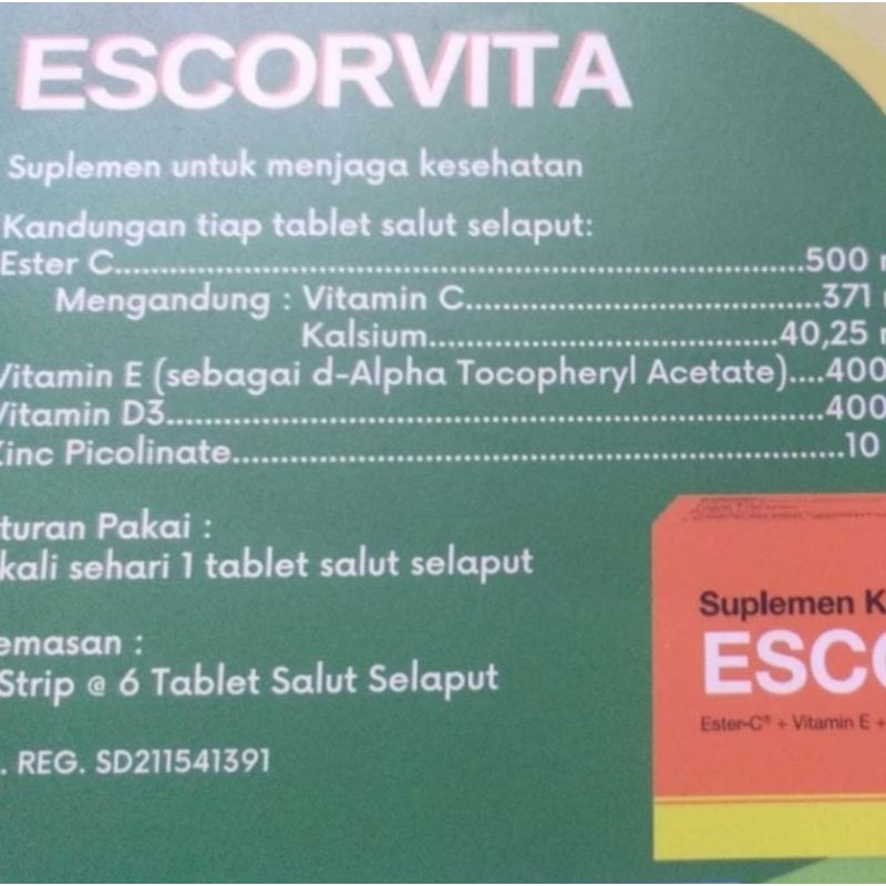 ESCORVITA SUPLEMEN VITAMIN IBU HAMIL DAN MENYUSUI BUTUH D3 SEBOX ISI 30 KAPLET