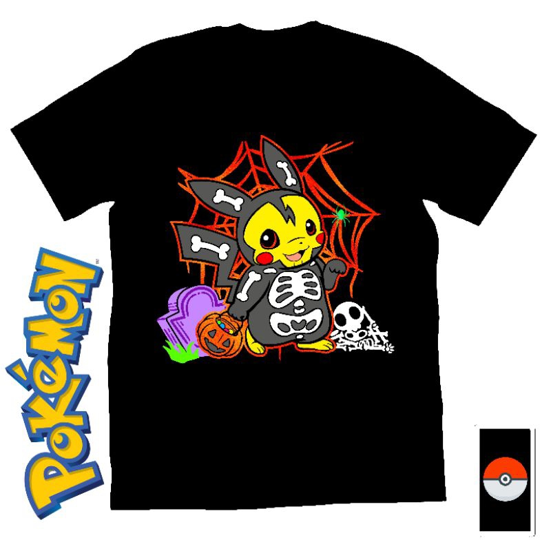 Kaos Baju Tshirt Custom Pria Wanita Anak Dewasa Kartun Anime Pokemon Pikacu