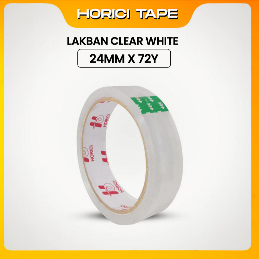 

HORICI Isolasi Clear White Solatip 1/2inch Lakban 24mm 72Y / Solasi Horici 1/2 inch 24mm 72Y Murah Meriah