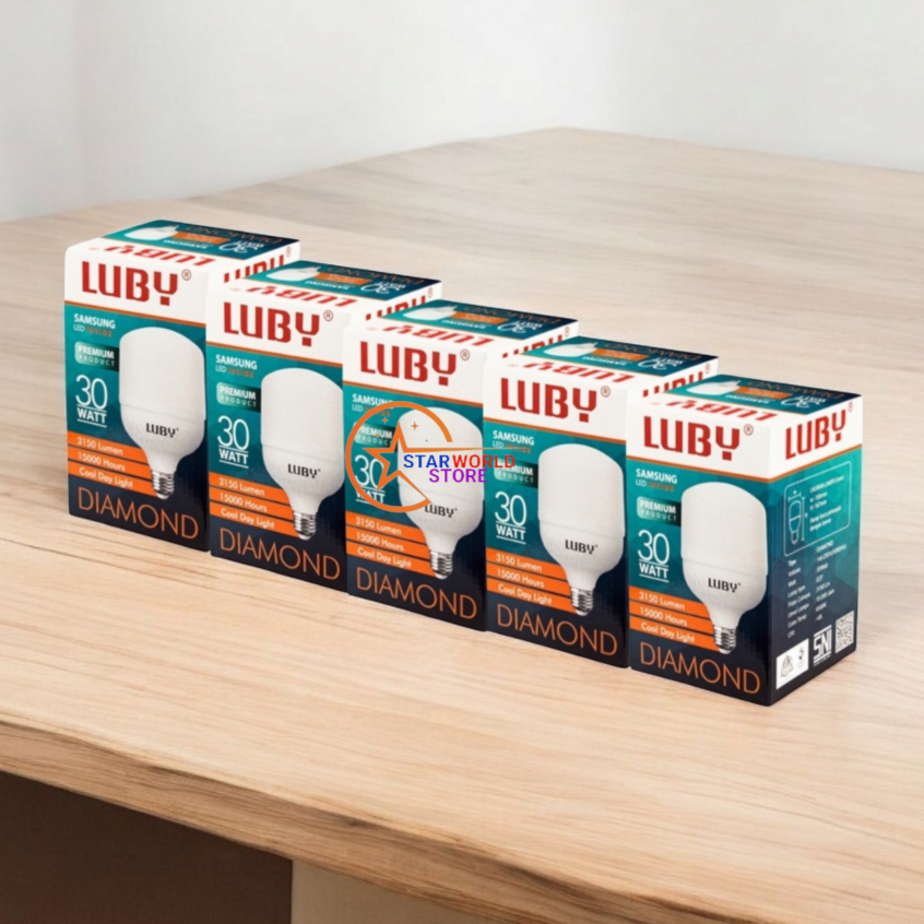 Paket 5 Pcs LUBY Diamond Lampu Bohlam LED 30 Watt / Paket Hemat 5 Pcs Lampu LED LUBY Diamond 30W