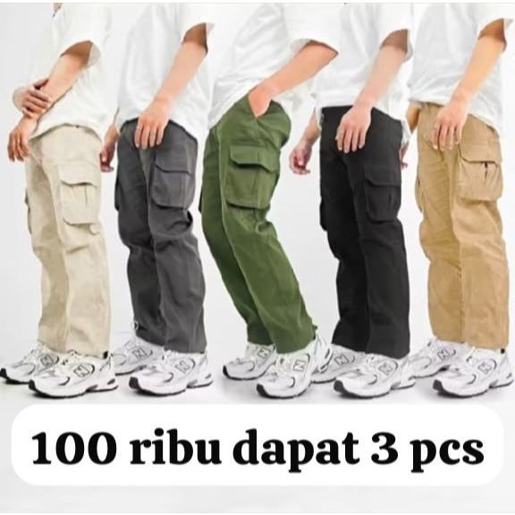CELANA CARGO PANJANG, PROMO 100 RIBU DAPAT 3 PCS