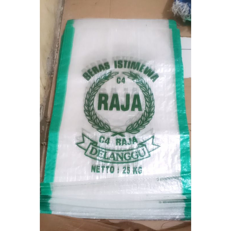 Karung beras transparan 25kg cap c4 raja delanggu isi 25 lembar
