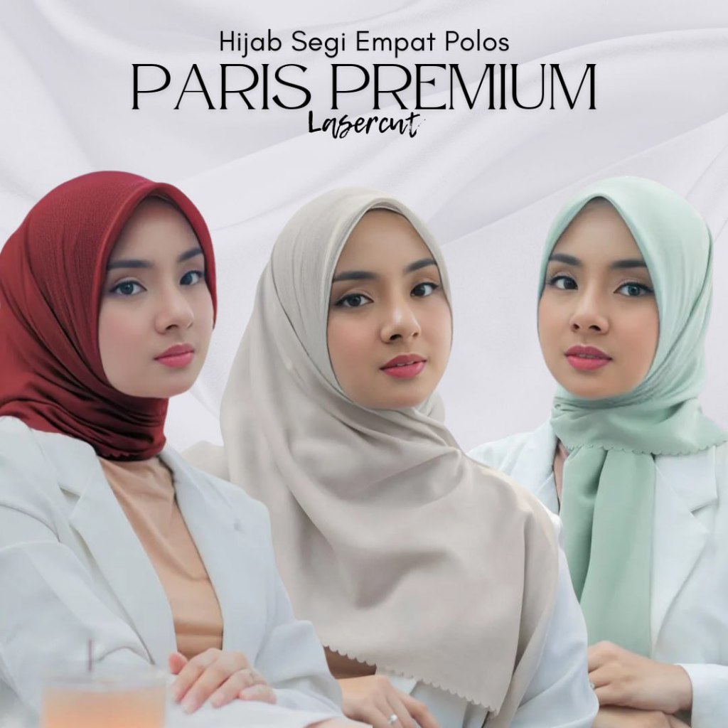 Hijab Segi Empat Voal Paris Premium Ukuran: ±120x120 cm