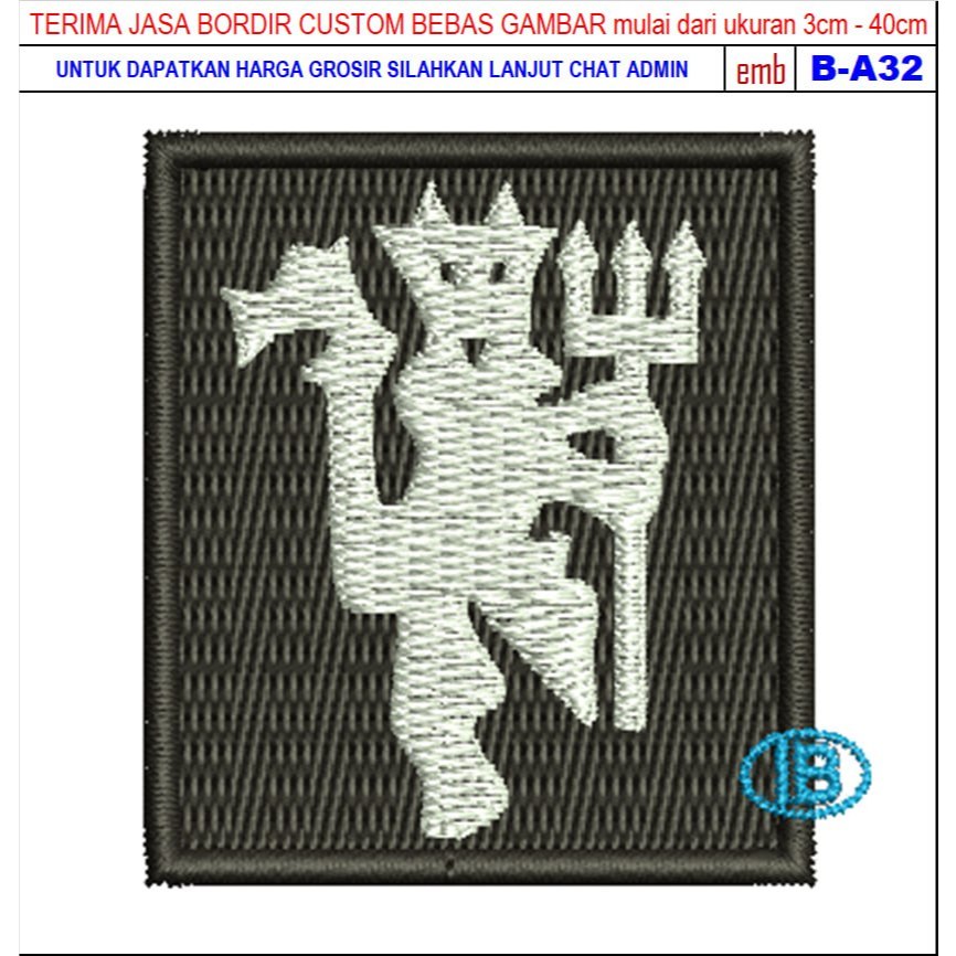 GIB PATCH BORDIR LOGO B-A32 BOLA KLUB MANCHESTER UNITED RED DEVIL