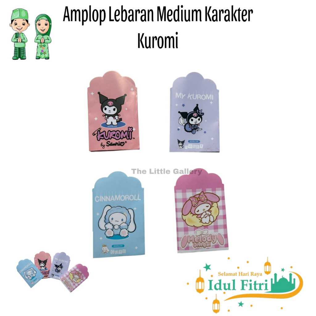 

AMPLOP ANGPAO LEBARAN MEDIUM MOTIF KUROMI SANRIO ISI 10 PCS