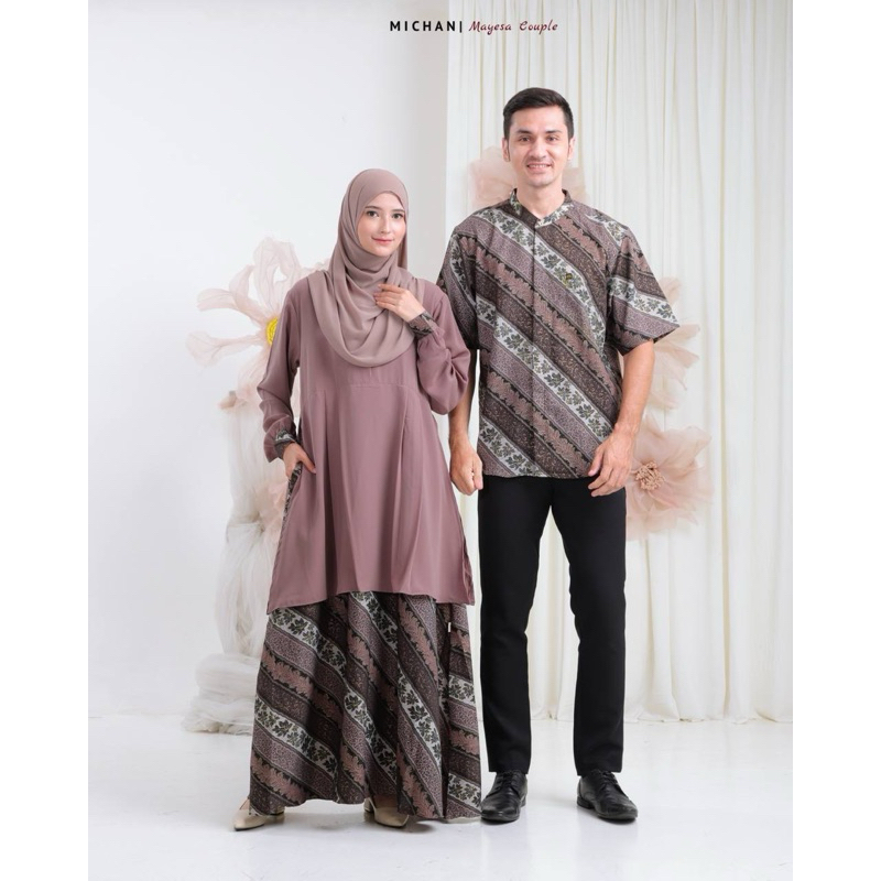 Mayesha Couple Gamis Kemko Kemeja Koko Batik by Michan