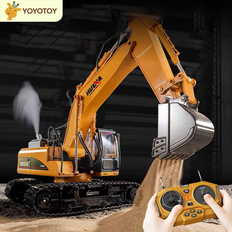 [COD]Excavator Remote Control 16 Saluran Mobil Remote Control Besar Eskavator Remote Control Mainan 