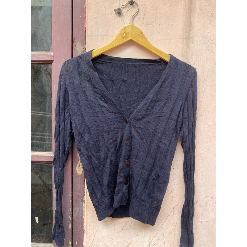 CARDIGAN HITAM TIPIS PREMIUM / CARDIGAN TIPIS PRELOVED