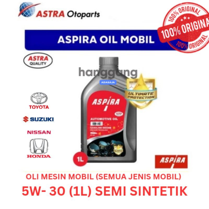 Oli Mesin Mobil Veloz Ayla Agya Rush Karimun Swift 5W-30 Aspira Oil 1L OriginaL