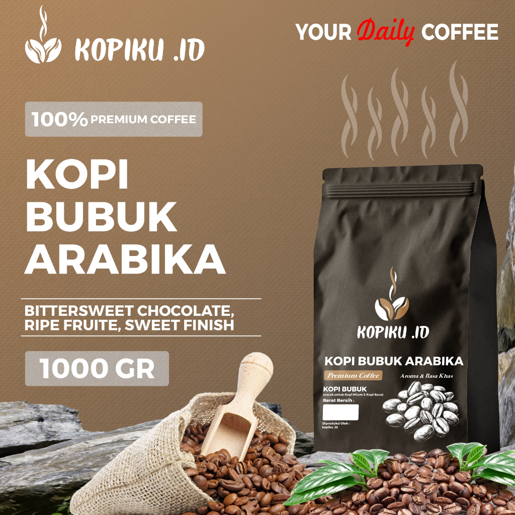 

Kopiku.id - Bubuk kopi Arabika Premium Coffee Rasa Khas 1000gr