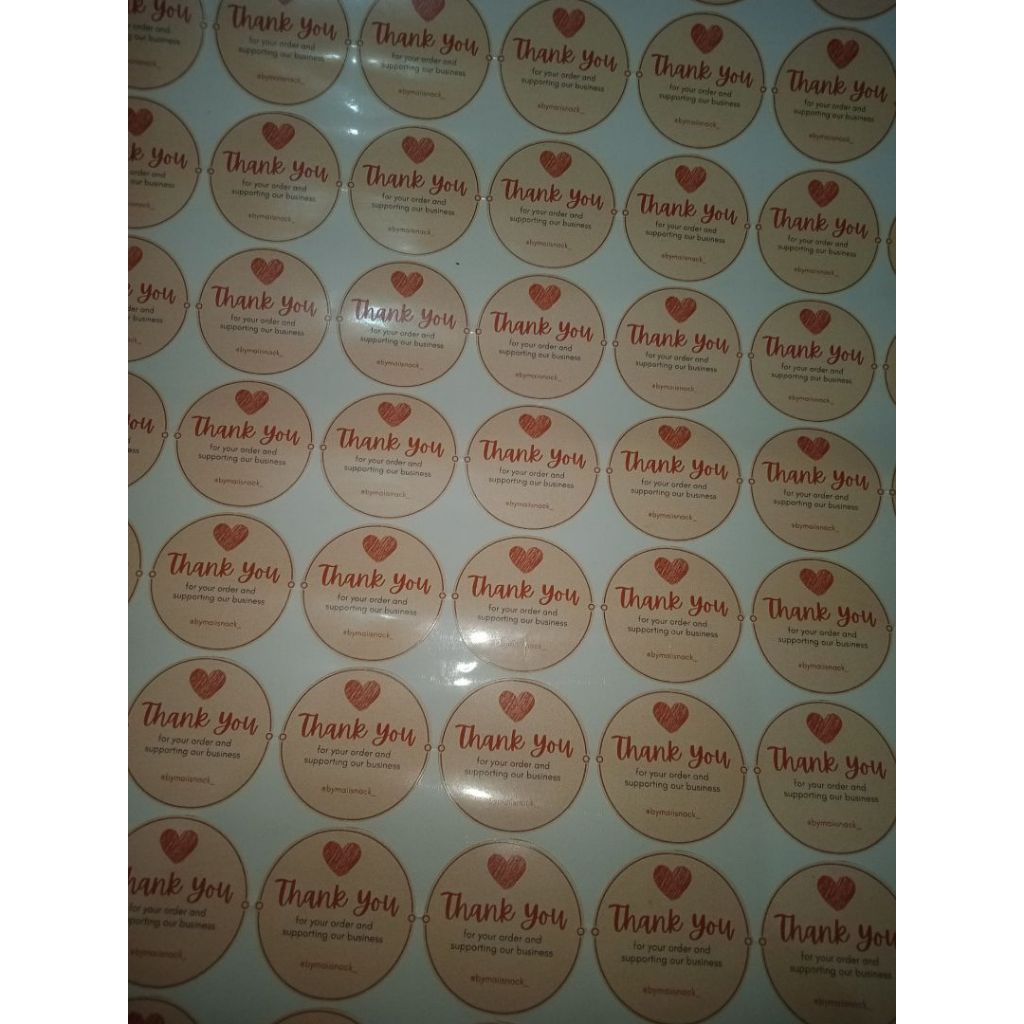 

STIKER THANK YOU DIAMETER 5CM