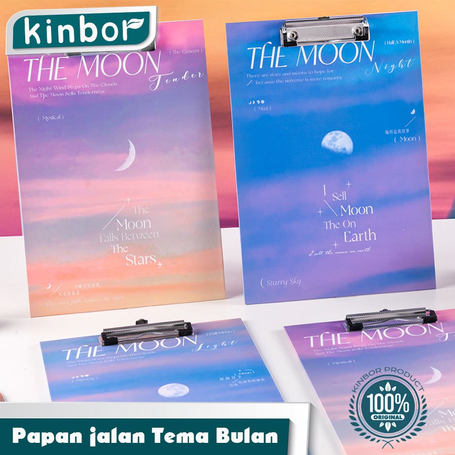 

A4 Papan Jalan / Clipboard Test Board Papan Ujian motif moon night